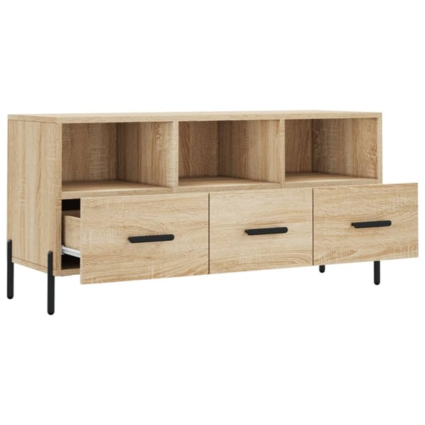vidaXL tv-bord 102x36x50 cm konstrueret træ sonoma-eg
