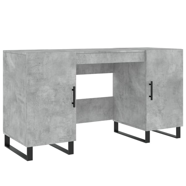 vidaXL Skrivebord betonggrå 140x50x75 cm konstruert tre