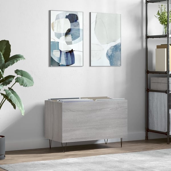 vidaXL Hifi-benk grå sonoma 74,5x38x48 cm konstruert tre