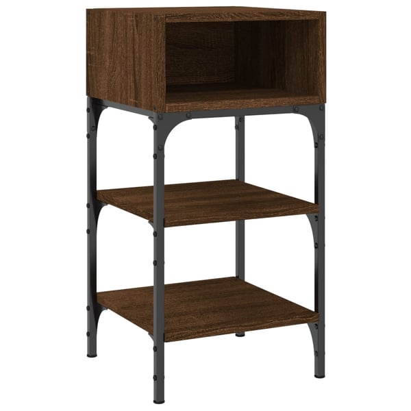 vidaXL Nattbord 2 stk brun eik 35x34,5x70 cm konstruert tre