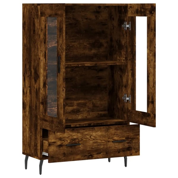 vidaXL Highboard røkt eik 69,5x31x115 cm konstruert tre