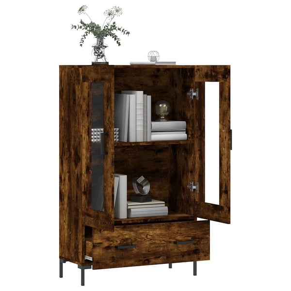 vidaXL Highboard røkt eik 69,5x31x115 cm konstruert tre