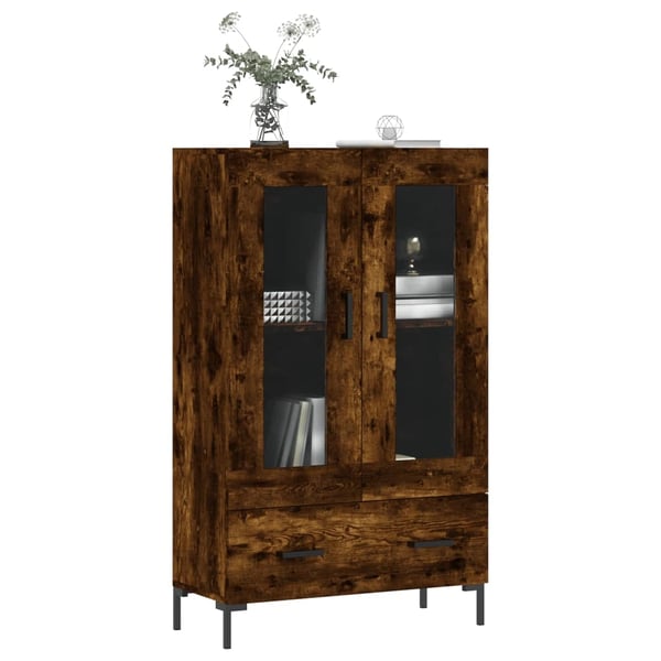 vidaXL Highboard røkt eik 69,5x31x115 cm konstruert tre