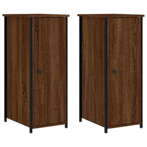 vidaXL Nattbord 2 stk brun eik 32x42x80 cm konstruert tre