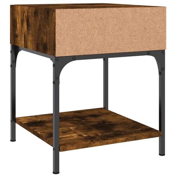vidaXL sengeborde 2 stk. 40x41x50 cm røget egetræsfarve
