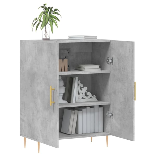 vidaXL Skjenk betonggrå 69,5x34x90 cm konstruert tre