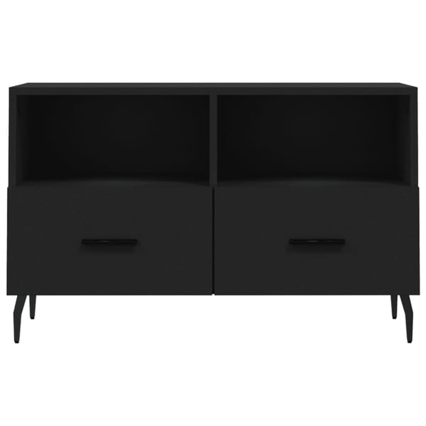 vidaXL tv-bord 80x36x50 cm konstrueret træ sort