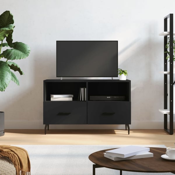 vidaXL tv-bord 80x36x50 cm konstrueret træ sort