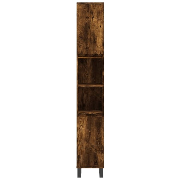 vidaXL Baderomsskap røkt eik 30x30x190 cm konstruert tre