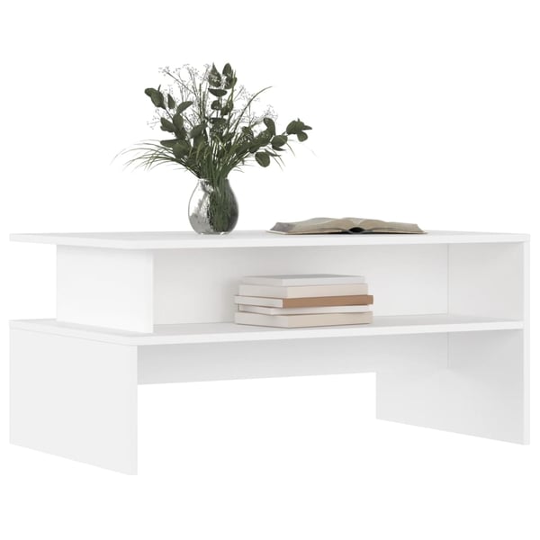 vidaXL Salongbord hvit 90x55x42,5 cm konstruert tre