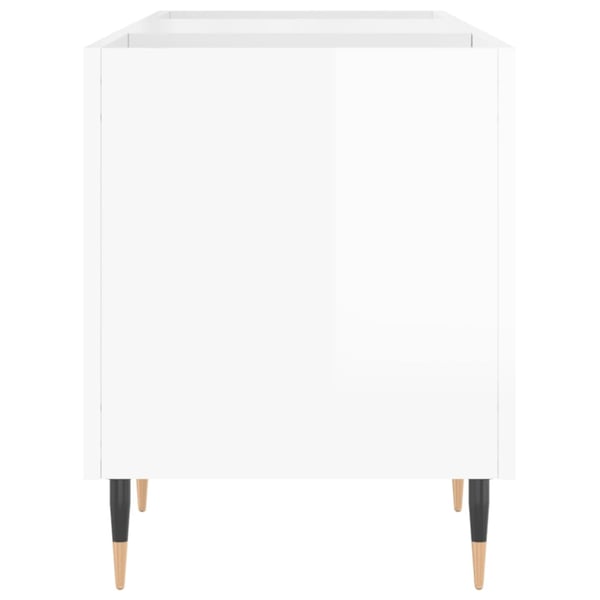 vidaXL Hifi-benk høyglans hvit 121x38x48 cm konstruert tre