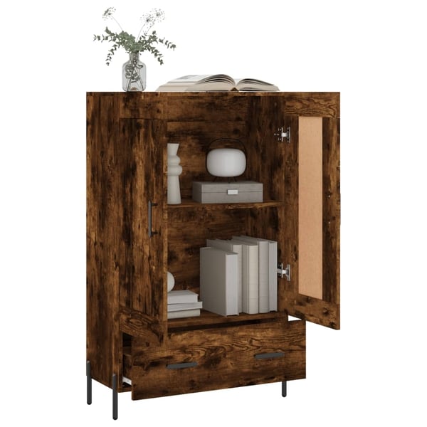 vidaXL Highboard røkt eik 69,5x31x115 cm konstruert tre