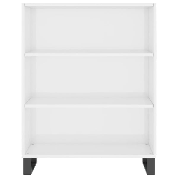 vidaXL Hylle høyglans hvit 69,5x32,5x90 cm konstruert tre