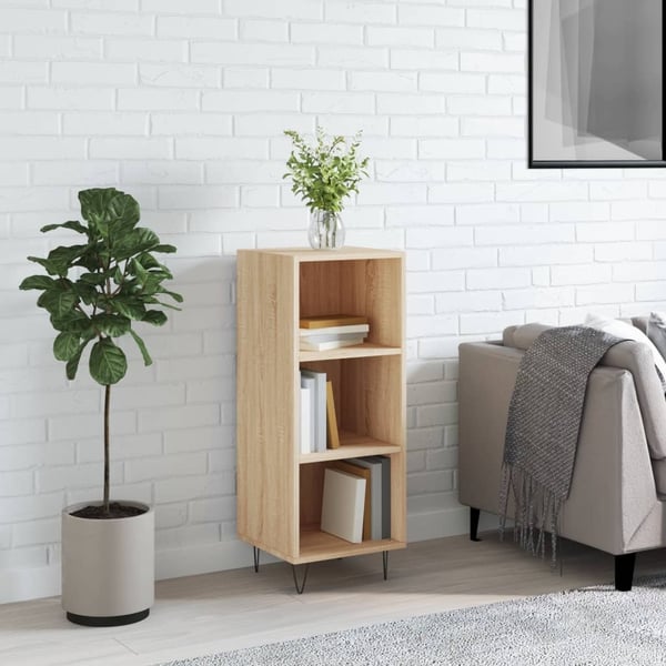 vidaXL Skjenk sonoma eik 34,5x32,5x90 cm konstruert tre