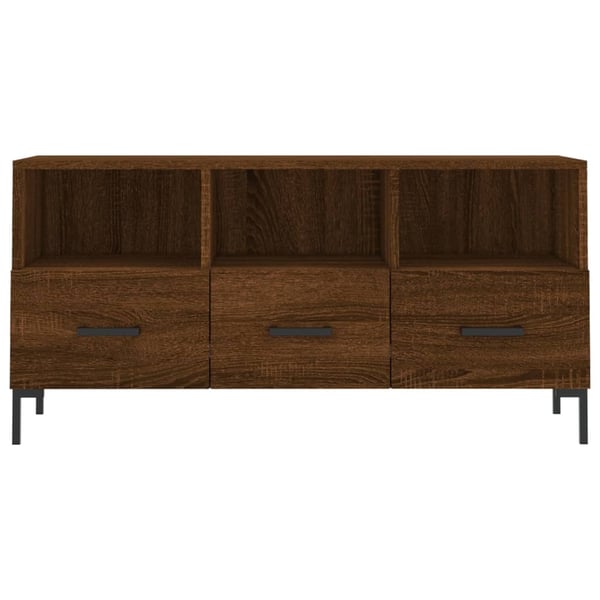vidaXL TV-benk brun eik 102x36x50 cm konstruert tre
