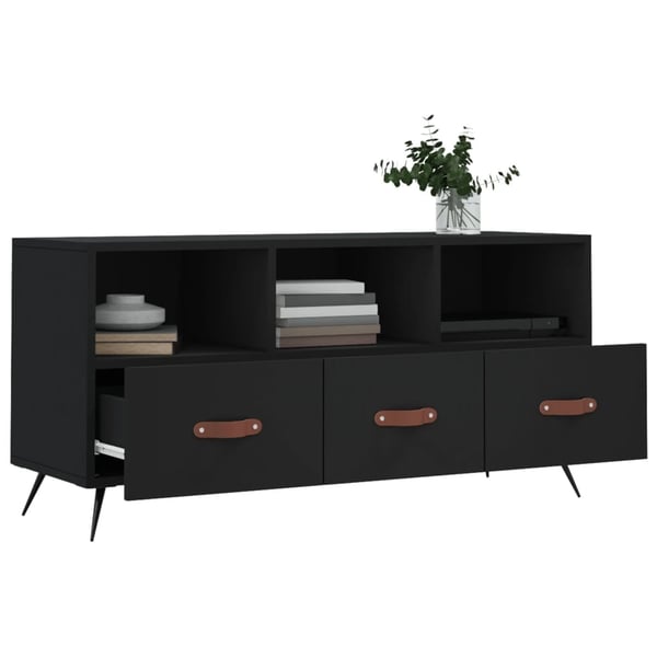 vidaXL tv-bord 102x36x50 cm konstrueret træ sort