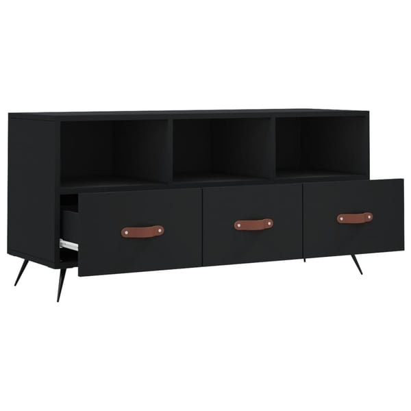 vidaXL tv-bord 102x36x50 cm konstrueret træ sort