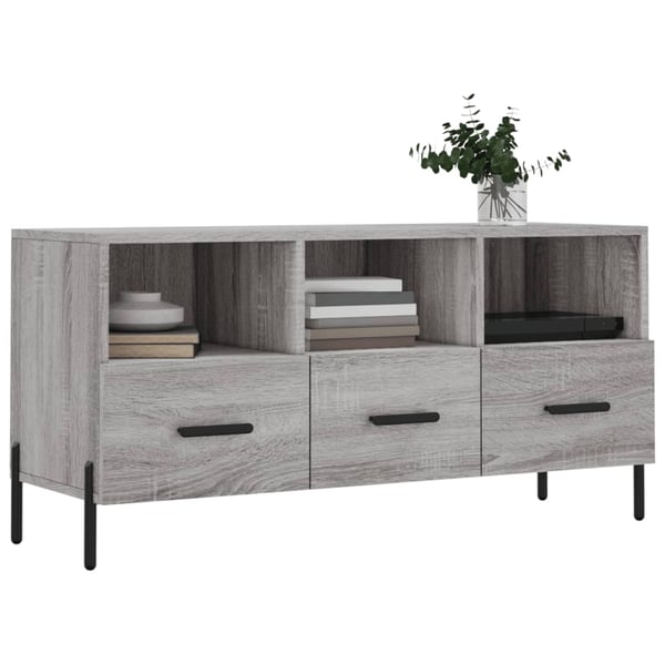 vidaXL TV-benk grå sonoma 102x36x50 cm konstruert tre