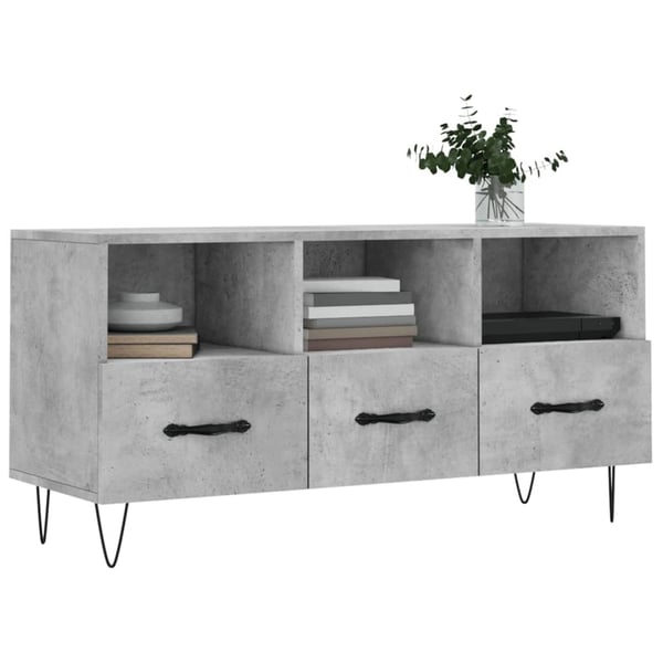 vidaXL TV-benk betonggrå 120x35x48 cm konstruert tre