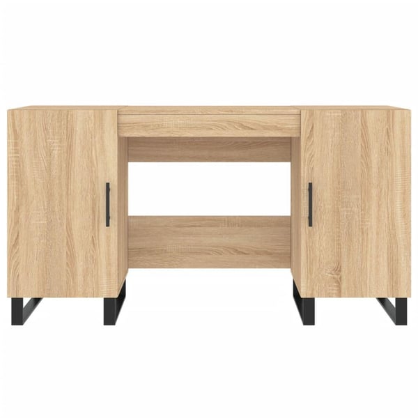 vidaXL Skrivebord sonoma eik 140x50x75 cm konstruert tre