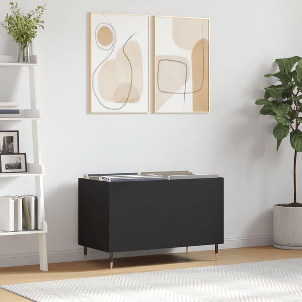 vidaXL Hifi-benk svart 74,5x38x48 cm konstruert tre