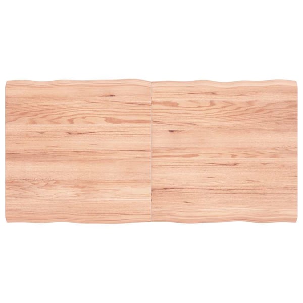 vidaXL bordplade 120x60x(2-4) cm naturlig kant behandlet træ lysebrun