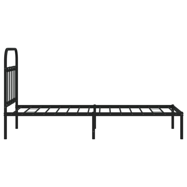 vidaXL Sengeramme i metall med hodegavl svart 90x200 cm