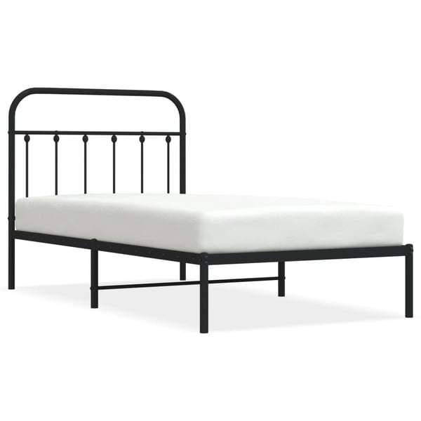 vidaXL Sengeramme i metall med hodegavl svart 100x190 cm