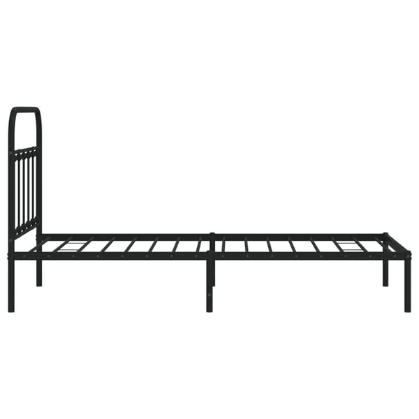 vidaXL Sengeramme i metall med hodegavl svart 100x190 cm