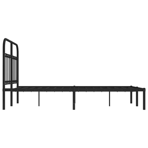 vidaXL Sengeramme i metall med sengegavl svart 120x200 cm