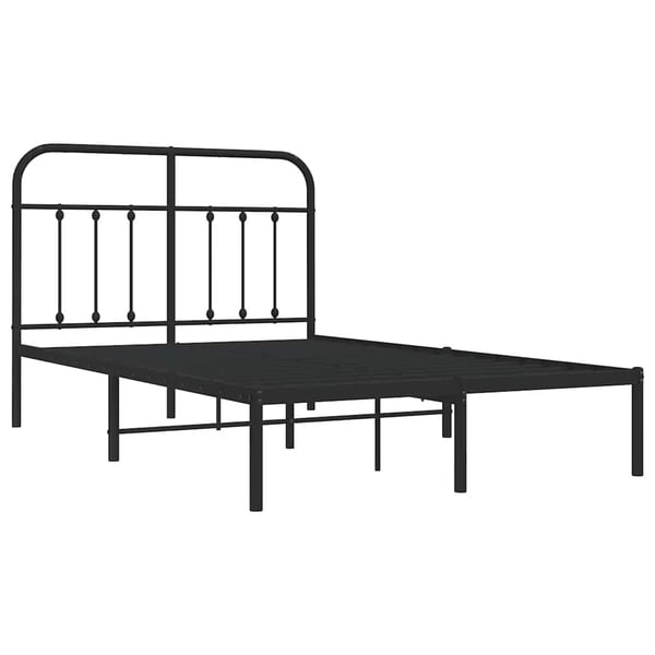 vidaXL Sengeramme i metall med sengegavl svart 120x200 cm