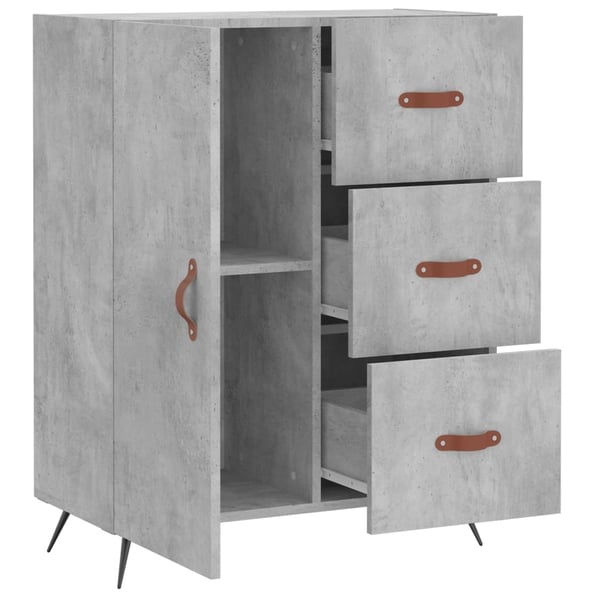 vidaXL Skjenk betonggrå 69,5x34x90 cm konstruert tre