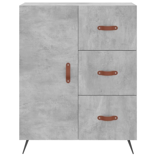 vidaXL Skjenk betonggrå 69,5x34x90 cm konstruert tre