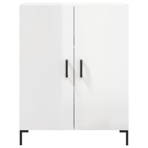 vidaXL Skjenk høyglans hvit 69,5x34x90 cm konstruert tre