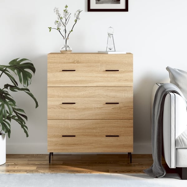 vidaXL Skjenk sonoma eik 69,5x34x90 cm konstruert tre