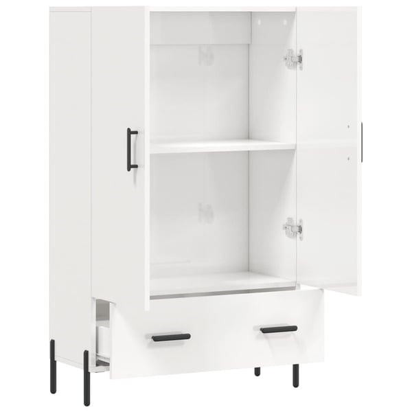 vidaXL Highboard høyglans hvit 69,5x31x115 cm konstruert tre