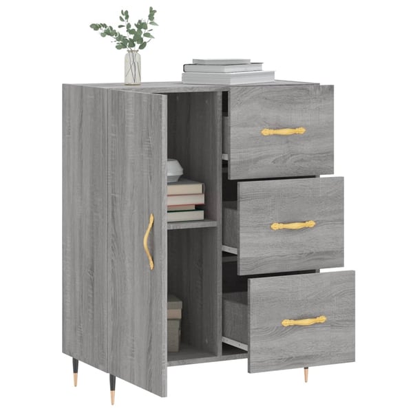 vidaXL Skjenk grå sonoma 69,5x34x90 cm konstruert tre