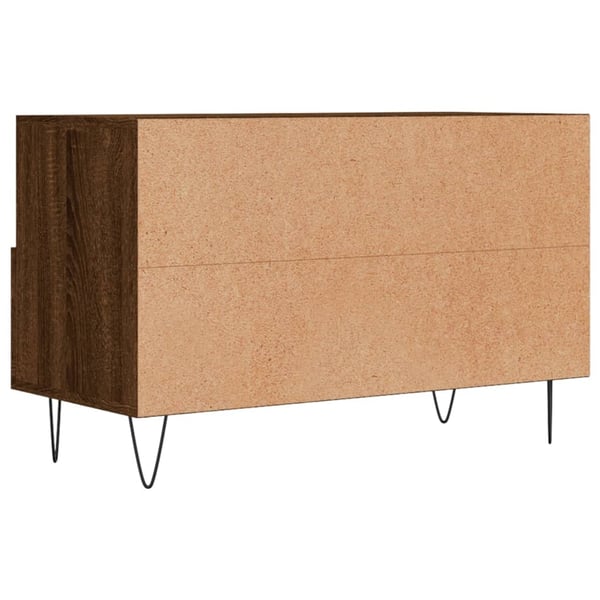 vidaXL tv-bord 80x36x50 cm konstrueret træ brun egetræsfarve