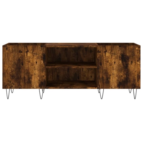 vidaXL Hifi-benk røkt eik 121x38x48 cm konstruert tre