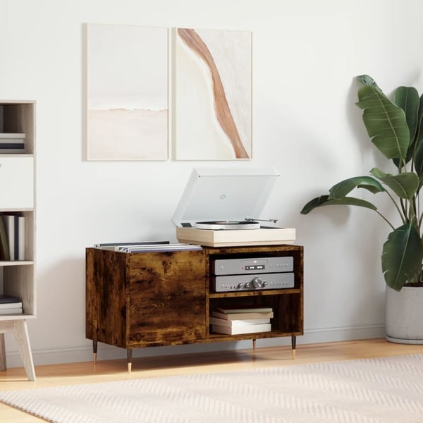vidaXL vinylskab 85x38x48 cm konstrueret træ røget sonoma-eg