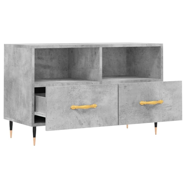 vidaXL TV-benk betonggrå 80x36x50 cm konstruert tre