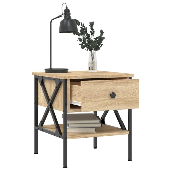 vidaXL Nattbord 2 stk sonoma eik 40x42x45 cm konstruert tre