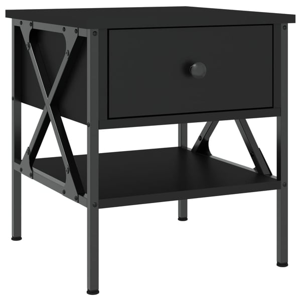 vidaXL Nattbord 2 stk svart 40x42x45 cm konstruert tre