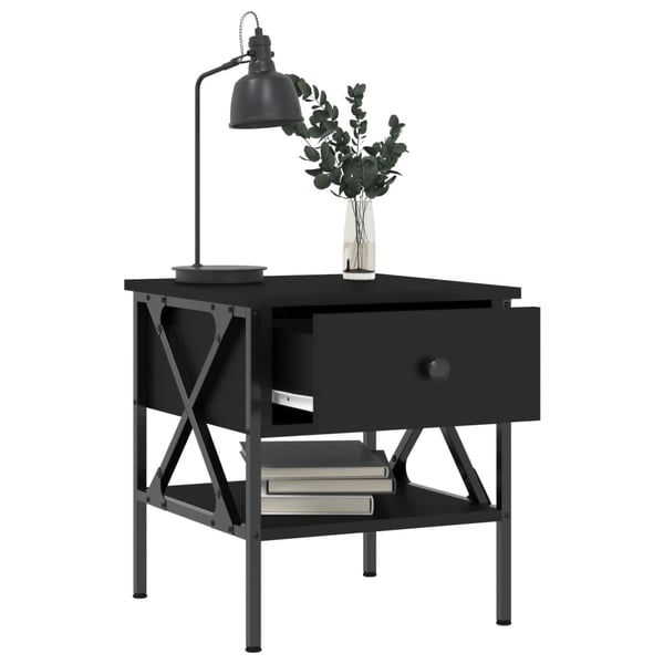 vidaXL Nattbord 2 stk svart 40x42x45 cm konstruert tre