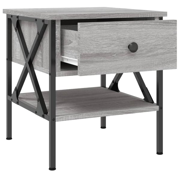 vidaXL Nattbord 2 stk grå sonoma 40x42x45 cm konstruert tre
