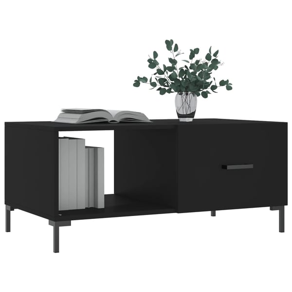 vidaXL Soffbord svart 90x50x40 cm konstruerat trä