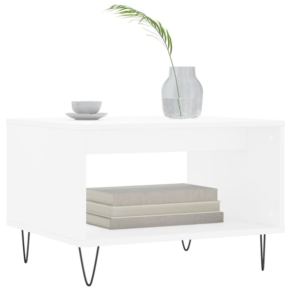 vidaXL Salongbord hvit 60x50x40 cm konstruert tre