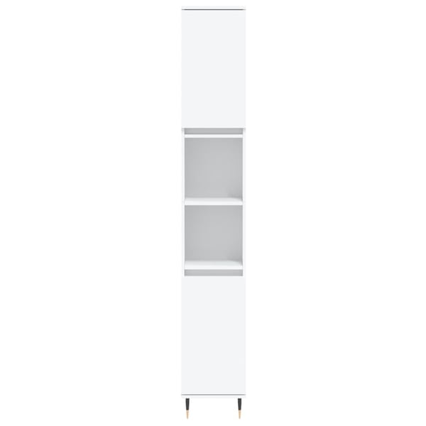 vidaXL badeværelsesskab 30x30x190 cm konstrueret træ hvid