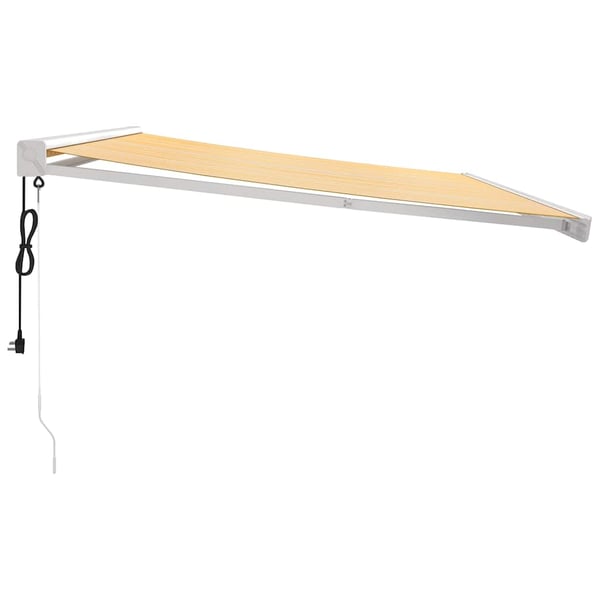 vidaXL Uttrekkbar markise gul og hvit 4,5x3 m stoff og aluminium