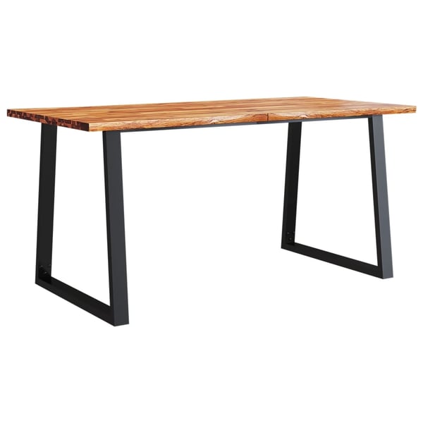vidaXL Spisebord med naturlig kant 160x80x75 cm heltre akasie